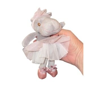 Bukowski Ballerina Hippo Plush Kids Small Grey Pink Tutu Ballet Shoes Sweden NWT